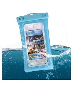 6 Inches Universal Inflatable Floating Waterproof Pouch Phone Dry Bag Case - Blue