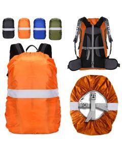 Outdoor Reflective Function Waterproof Dustproof Backpack Rain Cover Shoulder Bag Cover Orange - XS