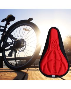 Cycling Bicycle Bike Silicone Saddle 3D Seat Cover Cushion Soft Pad - Red