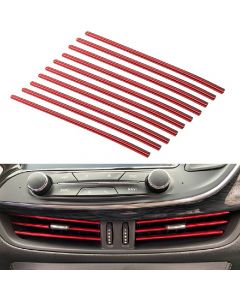 10 pcs Car Air Conditioner Outlet Vent Grille Decor U Shape Molding Trim Strip - Red