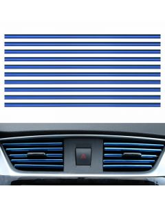 10 pcs Car Air Conditioner Outlet Vent Grille Decor U Shape Molding Trim Strip - Blue