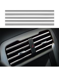10 pcs Car Air Conditioner Outlet Vent Grille Decor U Shape Molding Trim Strip - Silver