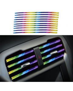 10 pcs Car Air Conditioner Outlet Vent Grille Decor U Shape Molding Trim Strip - Coloured
