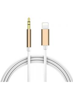 Car Aux 8pin to 3.5mm Audio Connector Cable for iPhone 7/8/11 - Gold