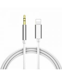 Car Aux 8 pin to 3.5mm Audio Connector Cable for iPhone 7/8/11 - Silver