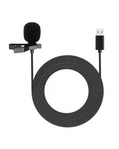 Clip-on Lapel Mini Lavalier USB Mic Microphone for PC Recording