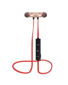 Magnet Wireless Bluetooth Earphone Stylish Sports Headset - Red