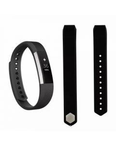 Soft Silicone Sport Watchband Bracelet Wrist Strap for Fitbit Smartwatch - Black