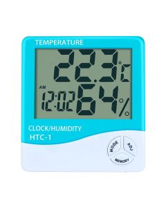 Digital LCD Thermometer Hygrometer Humidity Meter Room Indoor Temperature Clock - Green