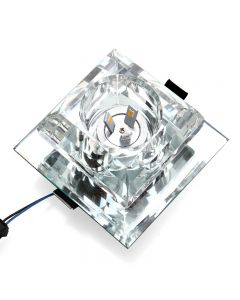 3W Luxury Crystal LED Grille Roof Spolight Square Lights - White
