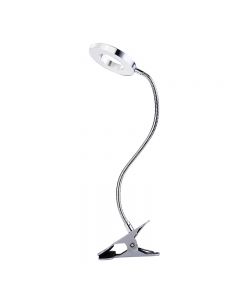 Flexible USB LED Light Hollow Metal Clip-on Bed Table Desk Study Night Reading Lamp - Silver