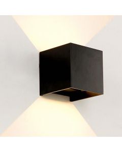 LED Wall Light Outdoor Indoor UP-down Wall Spot Facade Lamp Spotlight Spot Sconce - Black Shell Warm Light
