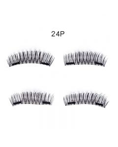 4pcs 3D Double Magnetic Fake Eyelashes No Glue Reusable Fake False Eye Lashes - 24P
