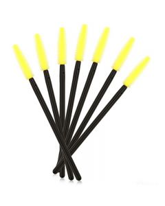 50PCS Disposable Eyelashes Brushes Silicone Wands Lashes Makeup Mascara Brushes - Yellow