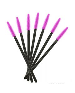 50PCS Disposable Eyelashes Brushes Silicone Wands Lashes Makeup Mascara Brushes - Purple