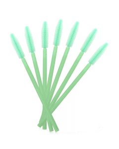 50PCS Disposable Eyelashes Brushes Silicone Wands Lashes Makeup Mascara Brushes - Green