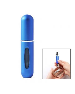5ml Portable Mini Refillable Perfume Bottle Spray Round Tube Pump Empty Cosmetic Container Atomizer Scent Bottle for Travel - Blue