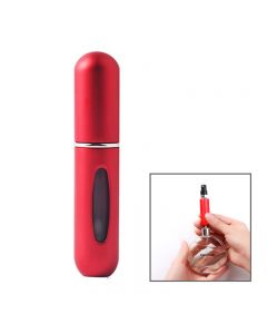 5ml Portable Mini Refillable Perfume Bottle Spray Round Tube Pump Empty Cosmetic Container Atomizer Scent Bottle for Travel - Red
