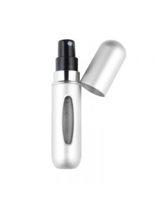 5ml Portable Mini Refillable Perfume Bottle Spray Round Tube Pump Empty Cosmetic Container Atomizer Scent Bottle for Travel - Silver