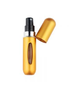 5ml Portable Mini Refillable Perfume Bottle Spray Round Tube Pump Empty Cosmetic Container Atomizer Scent Bottle for Travel - Gold