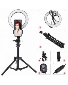 20cm LED Ring Light Dimmable Lighting Kit Phone Selfie Tripod Makeup Light for Youtube Live Stream Live
