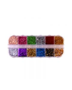 Nail Art Foil Leaf Gold Silver Flakes Chunky Glitter Body Manicure Decor Makeup - CBY