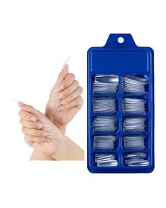 Long Fake Nails Acrylic Artificial False Nail Tips Stick on Full Nail 100 pcs - Clear