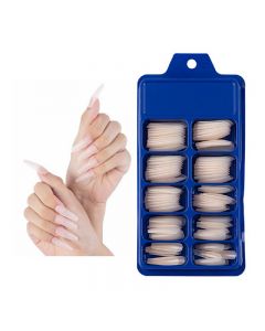 Long Fake Nails Acrylic Artificial False Nail Tips Stick on Full Nail 100 pcs - Pink