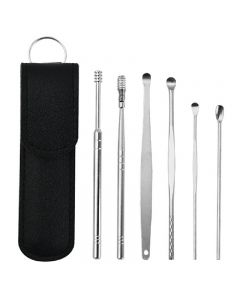 6 Piece Ear Wax Removal Kit Ear Canal Safe Cleaning Tools Stainless Steel Set