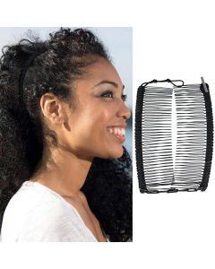 20 Tooth Vintage Banana Hair Clip Stretchable Comb - Black