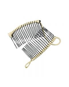 20 Tooth Vintage Banana Hair Clip Stretchable Comb - Beige