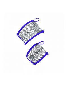 20 Tooth Vintage Banana Hair Clip Stretchable Comb - Royal Blue