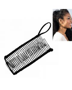 30 Tooth Vintage Banana Hair Clip Christmas Accessory Stretchable Comb - Black