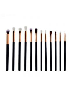 12 Pcs Pro Makeup Brush Set Kit Cosmetic Eye Shadow Brushes Set - Black