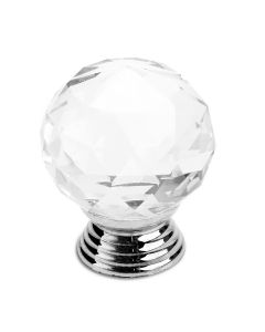 Crystal Cut Glass Circle Ball Drawer Cupboard Pulls Passage Door Knobs