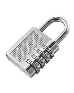 4 Digit Number Combination Padlock Travel Luggage Code Lock - Silver