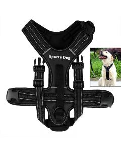 Pet Dog Adjustable Chest Belt Safety Harness Travel Strap Vest Size M - Black