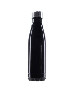 500ML Stainless Thermos Cola Shaped Double Wall Vacuum Water Bottle Flask - Glossy Black