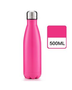 500ml Double Wall Stainless Steel Water Thermos Vacuum Insulated Water Bottle - Matte Rose Red