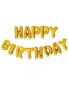 13Pcs/Lot Happy Birthday 16Inches Foil Balloons Party Decoration - Gold