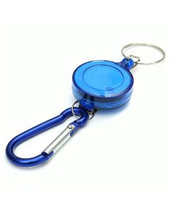 Retractable Keyring Plastic Flexible Pull Ring Key Chain - Blue