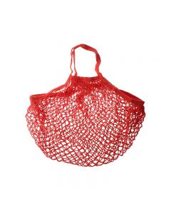 Reusable Mesh Net Turtle Bag Braided Shopping Fruit Storage Handbag Totes - Red
