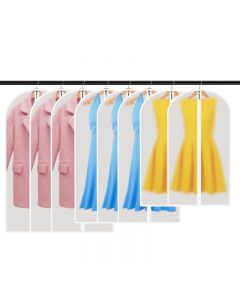 9pcs/Set Hanging Garment Bag Moth-Proof with Study Full Zipper for Closet Storage and Travel