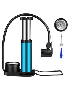 LEXGO Bicycle Foot Activated Pump Universal Presta Schrader Valve Pump - Blue