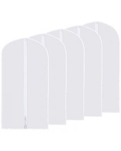 5 pcs Washable Clear Lightweight Zipper Garment Dustproof Nonwoven Bags for Travel Home Use(60x120) - XL