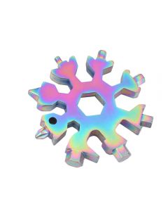 18 In 1 Stainless Tool Multi-Tool Portable Snowflake Shape Key Chain Screwdriver Kit - Colourful
