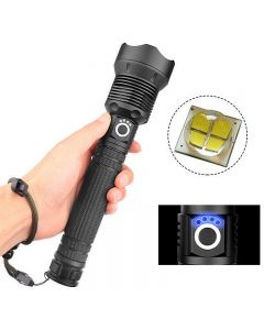 XHP70 USB Charging Battery Display High Power Telescopic Zoom LED Flashlight Hand Light