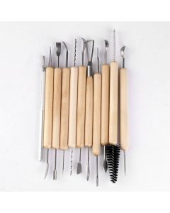 11pcs Kit Tool Polymer Clay Sculpting Ceramics Model Wood Handle Pottery Carve