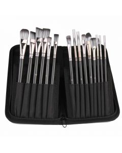 15Pcs Pro Art Painting Brushes Set Acrylic Oil Watercolor Artist Paint Brush - Yellow+Yellow