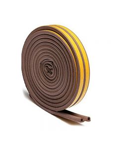 2.5m x 2 Self Adhesive Rubber Door Window Seal Strip Roll Tape D Type - Brown